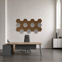 Panneau acoustique hexagonal 3D en fibre de polyester, panneau acoustique en feutre PET, panneau absorbant le son Kusdesign
