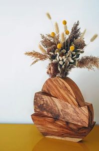<b>Modern</b> European Style Eco-Friendly Handmade Wooden <b>Box</b> Square Tabletop Garden Centerpiece Display Christmas Flowers Holder Vase - Product Image 3