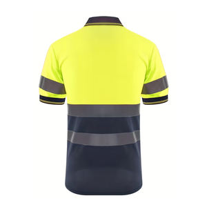 Hi-<b>Vis</b> Visibility Safety Work Polo <b>Shirt</b> 100% Polyester <b>High</b> Reflective Tape Safety Work Clothing <b>Shirts</b> for Men - Product Image 6