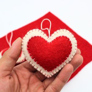 Handmade Felt Heart - Christmas <b>Hanging</b> <b>Ornaments</b> - Christmas <b>Hanging</b> Heart - Sustainable Home Decors - Eco-friendly Products - Product Image 3