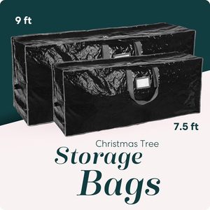 Sac de rangement pour sapin de Noël artificiel de 9 pieds, multifonctionnel, imperméable, matériau durable avec fermeture à glissière et poignée de transport - Product Image 2