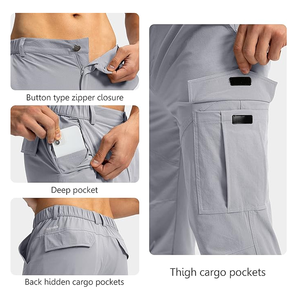 Joggers Pants Tapered Sweatpants Men's Casual Cargo Pants <b>Elastic</b> <b>Waist</b> Drawstring Breathable Man <b>Trouser</b> - Product Image 4