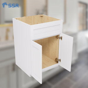 Solid Wood Modern Vanity Cabinet VSB24 Double Door Single <b>Drawer</b> RTA Bathroom Vanity Ready to Assemble - Product Image 1