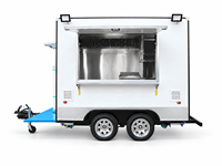 Chariot de vente de crème glacée - Cuisine mobile en acier inoxydable - Bar de concession
