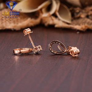 ต่างหู18kt เพชรทรงกลมสีโรสโกลด์0.33 TDW ประดับด้วยหินสี EF-VS - Product Image 5