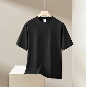 Camiseta Extra Grande 100% Algodón para Mujer, Logotipo Personalizado Impreso, Jersey Grueso Informal, Cuello Redondo, Liso, Teñido, Moda, Manga Corta - Product Image 2