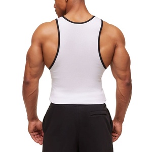 เสื้อกล้ามออกกำลังกายทรงเข้ารูปแบบขายส่ง OEM ผลิตจากวัสดุอีลาสเทนยืดหยุ่น ตัดเย็บแบบเวสต์ สีพื้น แห้งเร็ว - Product Image 3