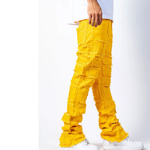 Venta caliente Pantalones apilados para hombres Fábrica de ropa casual de calidad premium hecha de tela de lona - Product Image 3