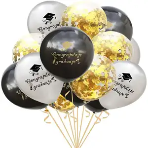 Wedding Baby Shower Bachelor Party Decoration Graduation 12 inches Gold Latex Ballon Confetti Balloons with 10 pcs Set