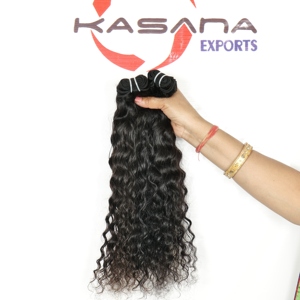 Extensiones de Cabello Humano Virgen Remy Indio Liso de Onda Profunda 100% Natural Negro con Cutícula Alineada para Mujer, 100g, Venta al por Mayor - Product Image 4