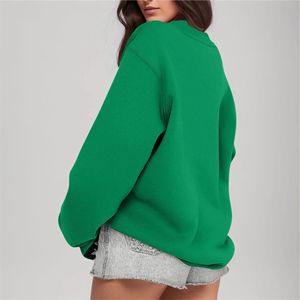 Sudadera de invierno de longitud larga a la moda para mujer, cómoda, gruesa, transpirable, tejida, estilo informal, uso diario único con logotipo frontal - Product Image 3