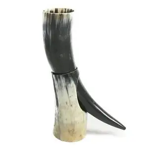 Corne de boeuf à boire polie Viking de bière avec support Meilleure qualité Agate Viking à boire avec support de corne pour boisson Corne de boeuf de bière - Product Image 1