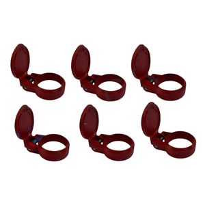 Lot de 6 capuchons anti-poussière rouges pour raccords hydrauliques femelles 1,49 po (38 mm), compatibles avec les raccords hydrauliques de tracteurs - Product Image 1