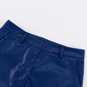Pantalones ajustados transpirables de piel sintética para mujer, cintura alta, estilo moderno, pantalones de pierna de cuero PU para la temporada de primavera, estilo informal - Product Image 6