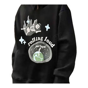 Sweats à capuche streetwear pour hommes avec logo personnalisé de haute qualité 100% coton surdimensionné unisexe poids lourd 3D sweats à capuche avec lettres à impression bouffante - Product Image 3
