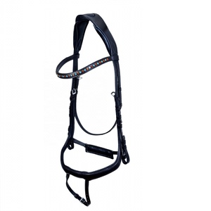 Bride de cheval équestre de qualité supérieure avec des bandeaux en cristal disponibles en tailles et couleurs personnalisées - Product Image 4
