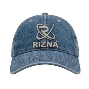 Gorra de Béisbol RIZNA de Mezclilla Twill, 6 Paneles, Ajustable, Unisex, Casual, Deportiva, Formal, con Logotipo Bordado en 3D en el Panel Frontal, Azul, de Algodón - Product Image 1