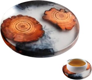 Posavasos Artesanal de Madera Natural y Resina Epoxi, Estilo Bohemio, Decoración Ecológica y Ligera para Mesa de Hogar de Lujo - Product Image 2