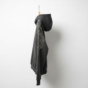 Sweat à capuche brodé pour homme en gros 2026, coton 500 g/m², molleton français, strass, coupe ample, style vintage délavé - Product Image 3