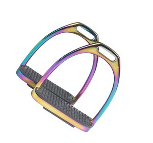 Estribos de montar a caballo de aluminio ajustables, empuñadura de seguridad ligera para equipo de tachuela de sillín inglés, novedad - Product Image 6