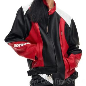 Veste pour femme de conception de qualité supérieure veste de baseball de moto rétro veste de course décontractée détachable - Product Image 3