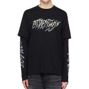 New Fashionable Designer Double Sleeve <b>T</b>-<b>Shirt</b> 100% Cotton Long Sleeves and Double Layer <b>Stitching</b> Colors Top - Product Image 1