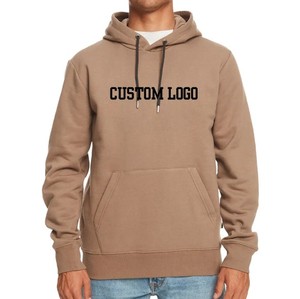Sweat à capuche décontracté 100% coton pour hommes, vêtements d'hiver lourds de haute qualité avec logo personnalisé, couleur unie, version régulière - Product Image 1