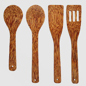 Utensilios de cocina para comidas, espátula de madera de coco, juego de utensilios de cocina, juegos para hacer cenas de madera de coco - Product Image 4
