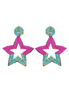 Pendientes colgantes hechos a mano con cuentas de semillas para mujer, Pendientes colgantes con cuentas llamativas bohemias a la moda, coloridos y elegantes - Product Image 3