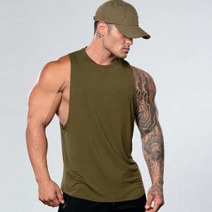 Ropa de gimnasio Ropa Hombres Camisetas sin mangas Logotipo personalizado Algodón Poliéster Color sólido Camiseta sin mangas básica para hombres - Product Image 2