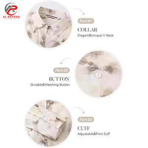 Nouvel arrivage de chemisier imprimé boutonné pour femme Chemise d'automne à la mode à manches longues Col rabattu décontracté respirant - Product Image 3