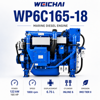 Moteur diesel de propulsion marine SCDC Weichai WP6 Series WP6C165-18 122 kW pour bateaux de marchandises, bateaux de pêche et navires de passagers