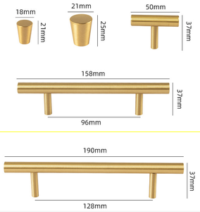 Perlengkapan Pintu Furnitur Dapur Terlaris dari Pabrik, Gagang Pintu Kabinet Kuningan Solid - Product Image 5