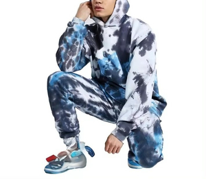 Conjunto de Sudadera con Capucha y Pantalones Deportivos con Logotipo Personalizado, Chándal para Mujer, Conjunto de Dos Piezas, Chándales Tie Dye - Product Image 1