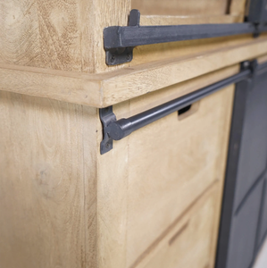 180 cm industrial style solid wood <b>sideboard</b> - Detroit - Product Image 4