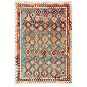 Alfombra Kilim de Maimana, Afganistán, 292 x 206 cm, Alfombras y Juegos de Alfombras - Product Image 1