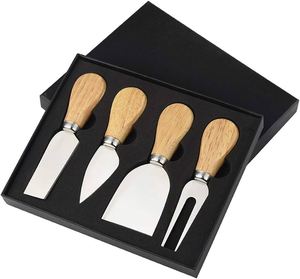 Butter & Cheese <b>Knife</b> Set With Wood Handle Design 4 Pieces Kitchen & Tableware Cutlery Set Stainless Steel Butter Pizza Cheese - Product Image 5