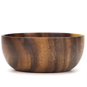 Vaisselle en bois naturel imprimé émail, best-seller, cuisine créative, grand bol à riz, bois d'acacia et de manguier massif, bol à salade et à soupe - Product Image 3