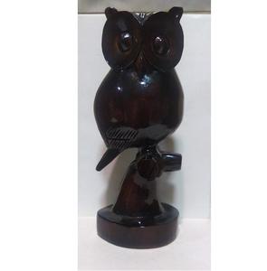 Hand Carved Wooden Owl Figurine Vintage <b>Bird</b> Art <b>Decorative</b> Collectible Accent for Home Office Display - Product Image 4