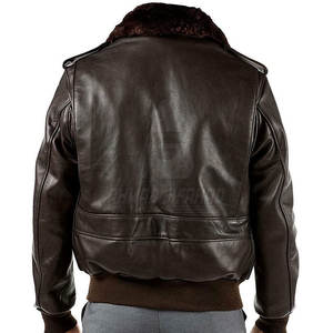 Chaqueta de Cuero Clásica para Hombre con Forro de Borrego, Logotipo Frontal, Ecológica, Cálida, para Uso Diario en Invierno - Product Image 2