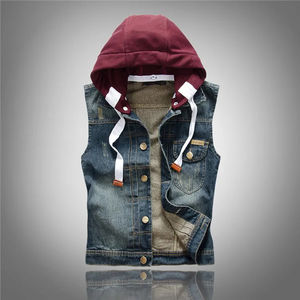 2024 Winter New Men's Summer <b>Denim</b> <b>Vest</b> Men Sleeveless <b>Vest</b> With Hooded Camouflage Outerwear Jackets <b>Vests</b> Clothes - Product Image 4