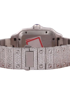 Reloj Unisex de Lujo, Moderno, Completamente Adornado con Diamantes Moissanite VVS, Esfera Blanca, Estilo Hip Hop Personalizado, Reloj de Oro Blanco - Product Image 4