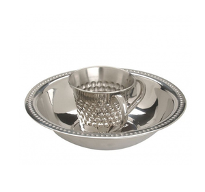 Taza y cuenco de lavado de acero inoxidable de alta calidad para manualidades clásicas, vaso y cuenco de lavado de acero de diseñador de flores martilladas - Product Image 6