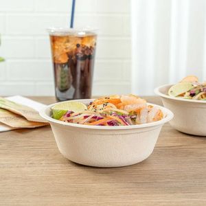 ชามกลมจากอ้อย 29 ออนซ์ - ทนทาน ใช้กับไมโครเวฟได้ ทนความร้อน ใช้แล้วทิ้ง ย่อยสลายได้ เหมาะสำหรับร้านอาหาร แคมป์ปิ้ง และปิกนิก - Product Image 5