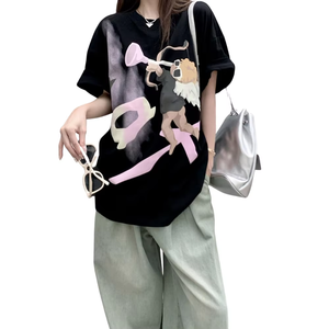 Camisetas gráficas de gran tamaño con estampado de abullonado para hombre de alta calidad, ropa de calle, Camiseta holgada de algodón Premium con gran oferta - Product Image 4