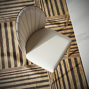 Sillas de Comedor de Diseño Contemporáneo con Tapicería de Cuero Sintético y Estructura de Aluminio - Muebles para el Hogar - Product Image 4