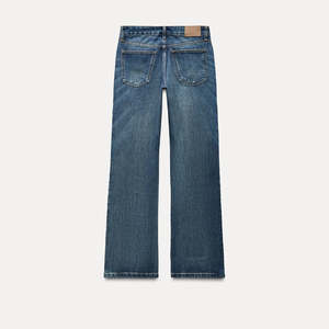 Pantalon évasé taille haute personnalisé pour femmes denim respirant délavé en foncé style bootcut confortable pour une tenue décontractée - Product Image 4