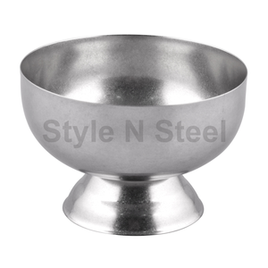 Cristalería de ensalada transparente de acero inoxidable de diseñador vintage técnica ecológica pulida para cuencos de helado de fiesta - Product Image 1