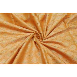 Tissu Jacquard Brocart de Coton Brodé Moutarde TRILOKI 44 pour Couture, Bricolage, Artisanat et Conception de Mode au Mètre Style Damassé - Product Image 1