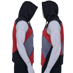 <b>Men's</b> Workout Hooded Tank Tops <b>Sleeveless</b> Gym <b>Hoodies</b> Bodybuilding Muscle Shirts <b>Men's</b> <b>hoodies</b> with contrast panel zipper pocket - Product Image 6